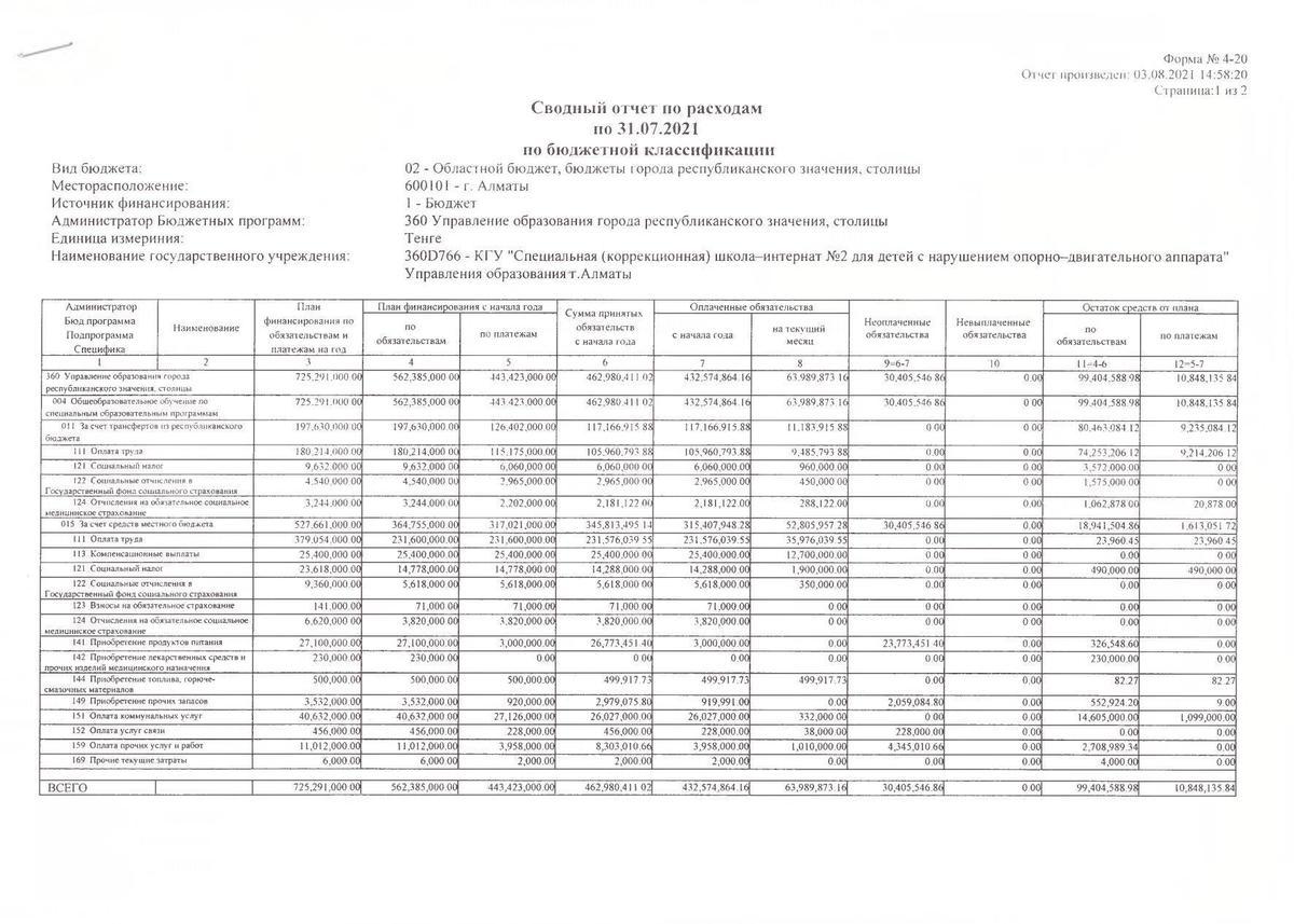 Сводный отчет по расходам по 31.07.2021 (4-20)
