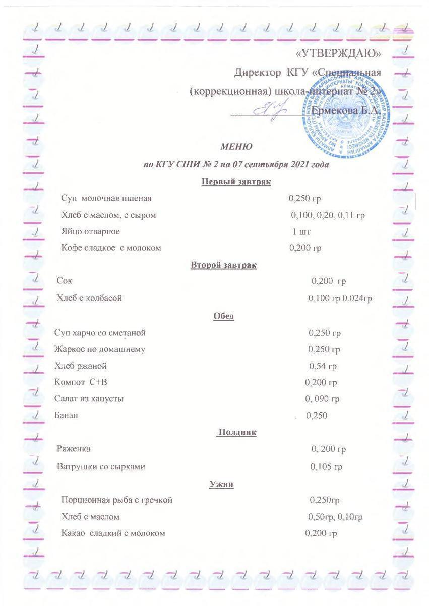 Менюна 07.09.2021