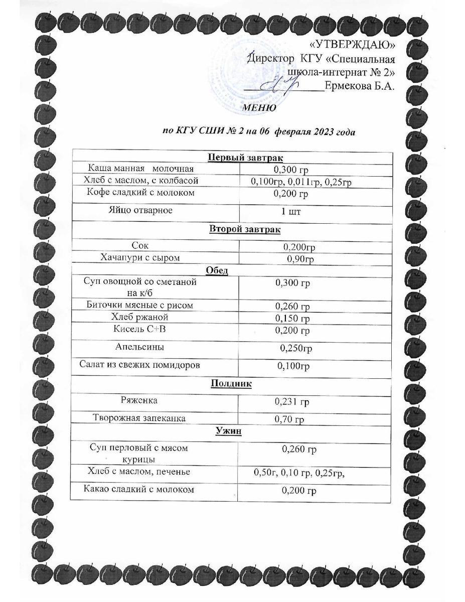 меню